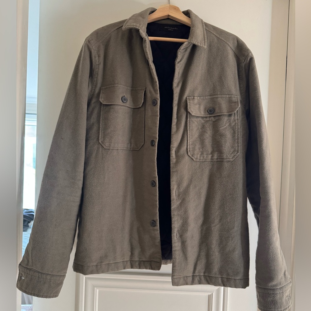 All Saints Boldt collared cotton jacket